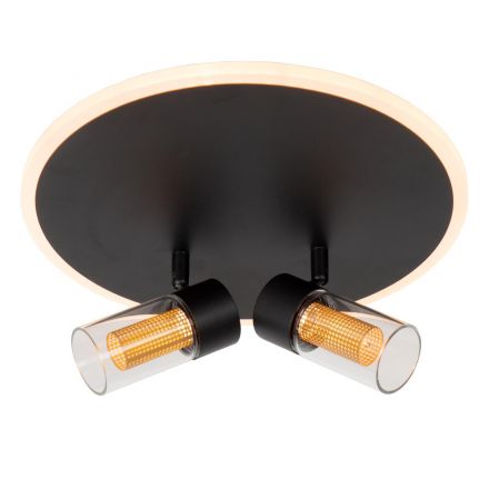 Διπλό Spot Πλαφονιέρα LED 2x5W Dimmable EVERINA Μαύρο Ø30