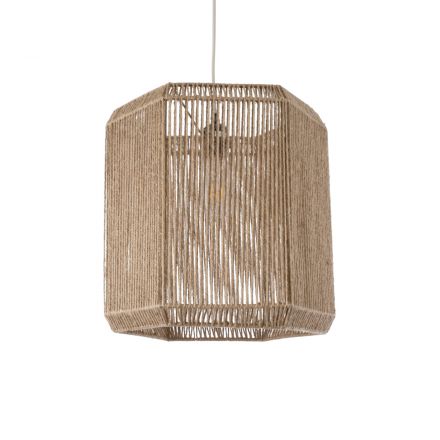 GALANTE 00519 Boho Κρεμαστό Φωτιστικό Μονόφωτο 1xE27 IP20 Φ40 x Υ40cm Μπεζ Λεπτό Σχοινί Τριχιά Πλέγμα