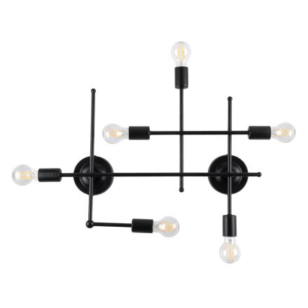 PIPING Vintage Επιτοίχιο Φωτιστικό - IP20 Μαύρο Μέταλλο - Μ66 x Π9.5 x Υ49cm