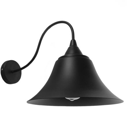 BELL 01038 Vintage Επιτοίχιο Φωτιστικό Απλίκα Μονόφωτο 1 x E27 IP20 Μαύρο Μέταλλο - Μ35 x Π28.5 x Υ30cm