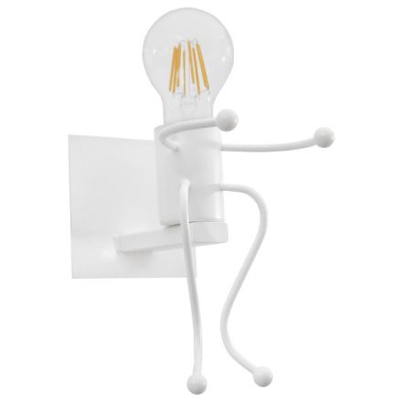 LITTLE MAN Απλίκα - IP20 - Λευκό Μέταλλο - Μ12 x Π19 x Υ17cm