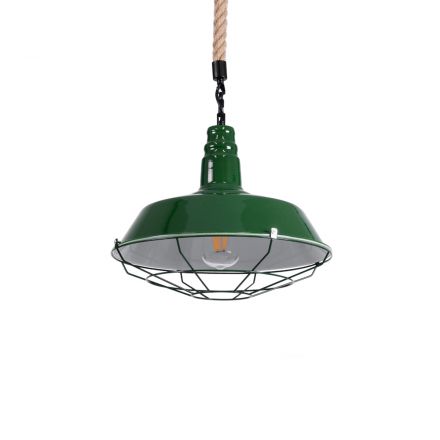 CRANE 01408 Vintage Κρεμαστό Φωτιστικό Οροφής με Ντουί 1xE27 IP20 Πράσινο & Μπεζ
