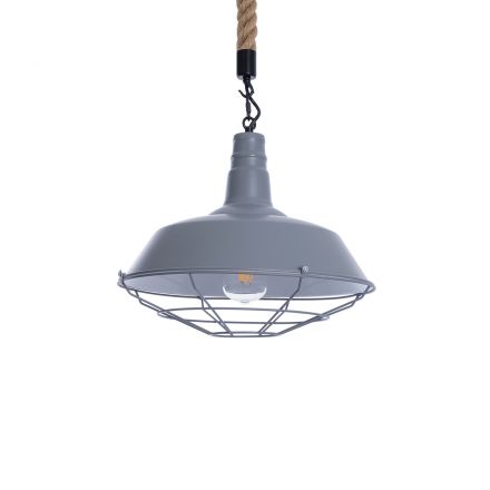 CRANE 01411 Vintage Κρεμαστό Φωτιστικό Οροφής με Ντουί 1xE27 IP20 Γκρι & Μπεζ