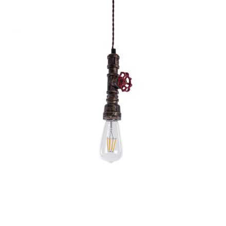 SPIGOT 01413 Vintage Κρεμαστό Φωτιστικό Οροφής με Ντουί 1xE27 IP20 Χάλκινο & Κόκκινο