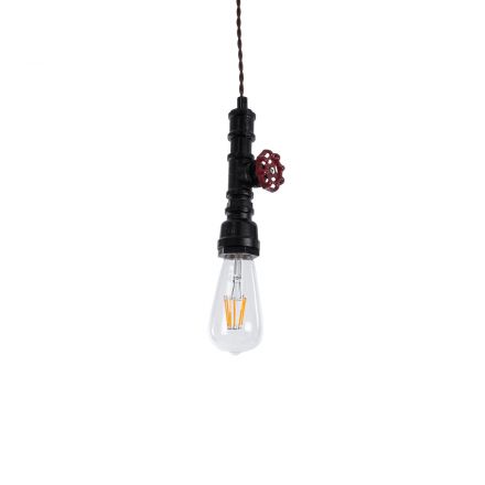 SPIGOT 01415 Vintage Κρεμαστό Φωτιστικό Οροφής με Ντουί 1xE27 IP20 Μαύρο & Κόκκινο