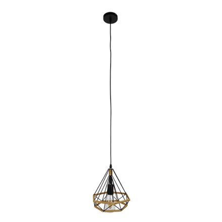FLUTED 01421 Vintage Κρεμαστό Φωτιστικό Οροφής με Ντουί 1xE27 IP20 Μαύρο & Μπεζ