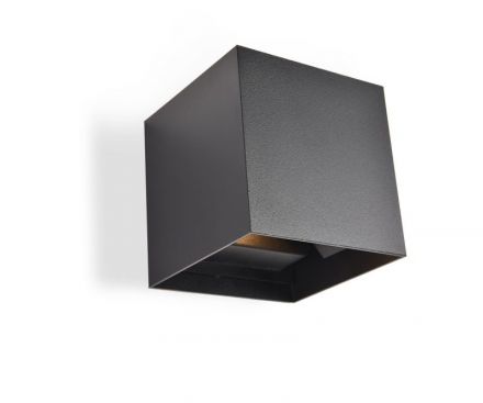 Luma Επίτοιχο Φωτιστικό LED Up-Down 2x3W 3000K Αλουμίνιο Μαύρο 10x10 IP54