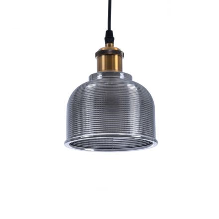 SEGRETO 01449 Vintage Κρεμαστό Φωτιστικό Οροφής με Ντουί 1xE27 IP20 Γκρι & Χρυσό