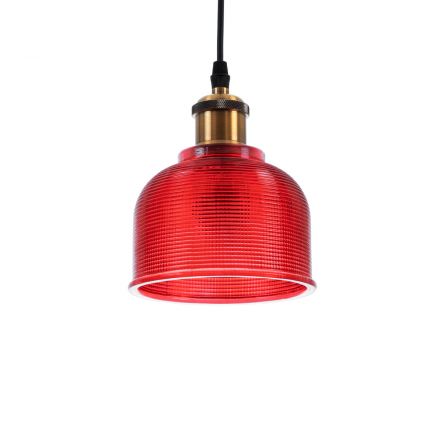 SEGRETO 01450 Vintage Κρεμαστό Φωτιστικό Οροφής με Ντουί 1xE27 IP20 Κόκκινο & Χρυσό