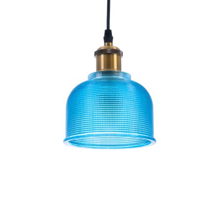 SEGRETO 01452 Vintage Κρεμαστό Φωτιστικό Οροφής με Ντουί 1xE27 IP20 Μπλε & Χρυσό