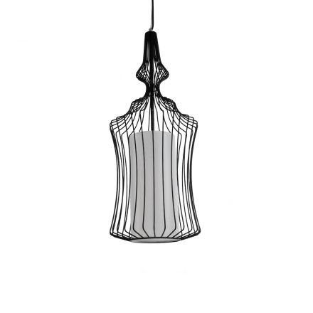 LILY 01559 Vintage Κρεμαστό Φωτιστικό Οροφής με Ντουί 1xE27 IP20 Μαύρο & Λευκό