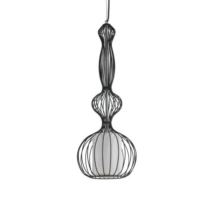 LILY 01560 Vintage Κρεμαστό Φωτιστικό Οροφής με Ντουί 1xE27 IP20 Μαύρο & Λευκό