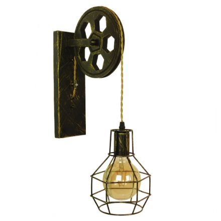RYDON Vintage Απλίκα - IP20 Μπρούτζινο Μέταλλο - Μ15 x Π24 x Y70cm