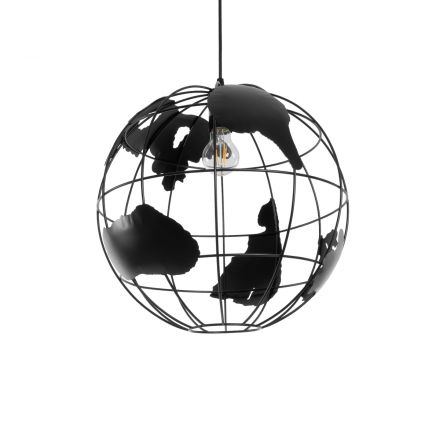 EARTH 01663 Vintage Κρεμαστό Φωτιστικό Οροφής με Ντουί 1xE27 IP20 Μαύρο