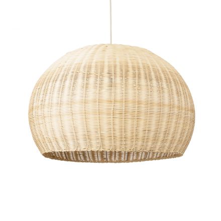 RAITO 01825 Boho Κρεμαστό Φωτιστικό Μονόφωτο 1xE27 IP20 Μπεζ Ξύλινο Μπαμπού Πλέγμα Καμπάνα