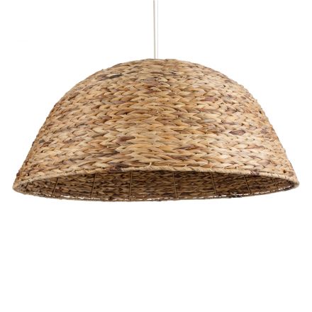 MANGATA 01848 Boho Κρεμαστό Φωτιστικό Μονόφωτο 1xE27 IP20 Καφέ Ξύλινο Μπαμπού Πλέγμα Καμπάνα