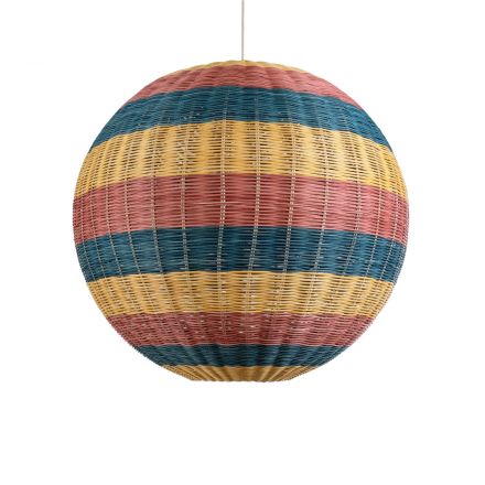 CABALLEROS Boho Κρεμαστό Φωτιστικό - Φ70 x Υ70cm Μπλε - Κίτρινο - Κόκκινο Μπαμπού  