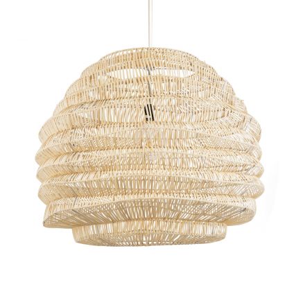 OREGON Boho Κρεμαστό Φωτιστικό - Φ80 x Υ65cm Μπεζ Μπαμπού Πλέγμα