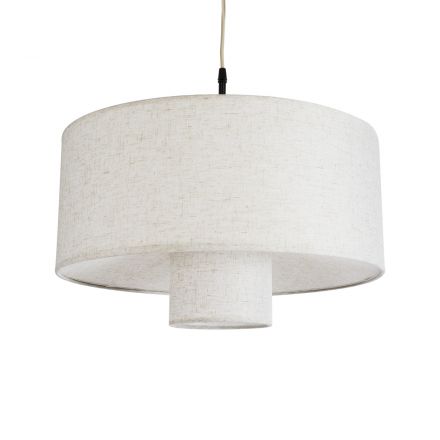 KATHMANDU 02226 Boho Κρεμαστό Φωτιστικό Μονόφωτο 1xE27 IP20 Φ48 x Υ27cm Λευκό Ύφασμα Καμπάνα