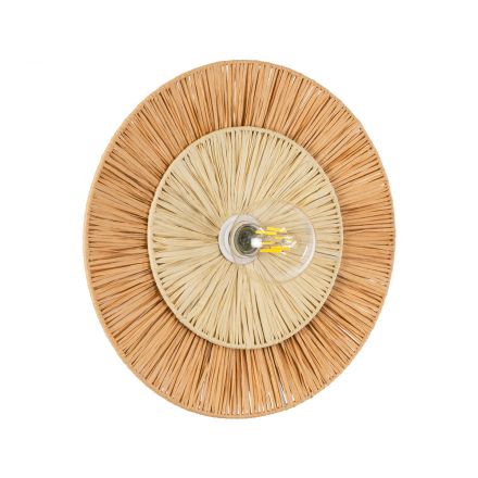 COLOMBO Boho Επιτοίχιο Φωτιστικό - Μπεζ - Φ40 x Υ9cm