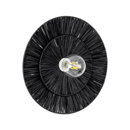COLOMBO Boho Επιτοίχιο Φωτιστικό - Μαύρη Φ40 x Υ9cm
