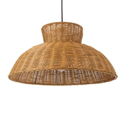 MALABO Boho Κρεμαστό Φωτιστικό - Φ60 x Υ31cm Καφέ Ξύλινο Μπαμπού 