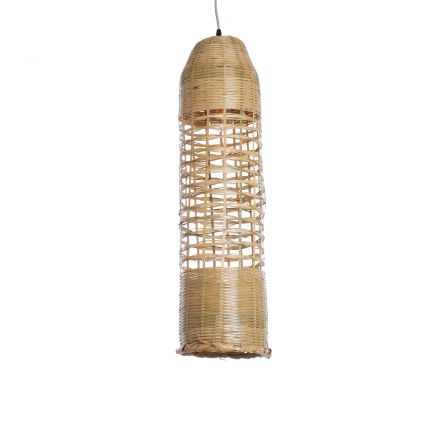 WAIKIKI Boho Κρεμαστό Φωτιστικό - Φ20 x Υ80cm Μπεζ Ξύλινο Μπαμπού 