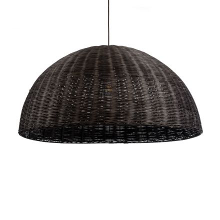 MONTANA Boho Κρεμαστό Φωτιστικό - Φ80 x Υ40cm Σκούρο Καφέ Μπαμπού Πλέγμα  