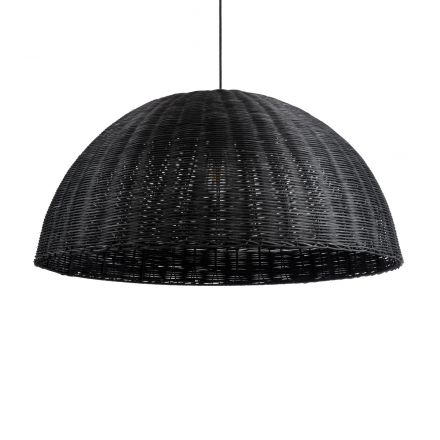 MONTANA Boho Κρεμαστό Φωτιστικό - Φ80 x Υ40cm Μαύρο Μπαμπού Πλέγμα 