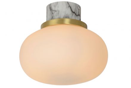 LORENA - Flush Φωτιστικό Οροφής Bathroom - Ø 23 cm - 1xE27 - IP44 - Opal