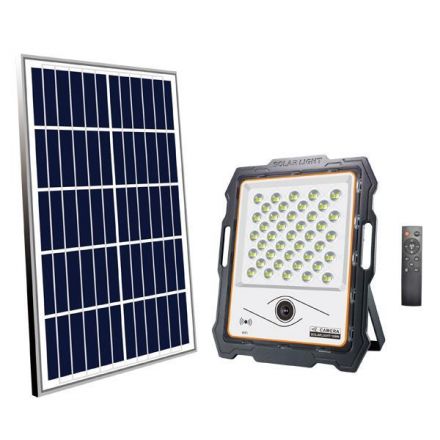 Προβολεας LED 100W Smd Ηλιακος Με Καμερα Dc5V 6500K IP65 Μαυρος Plus