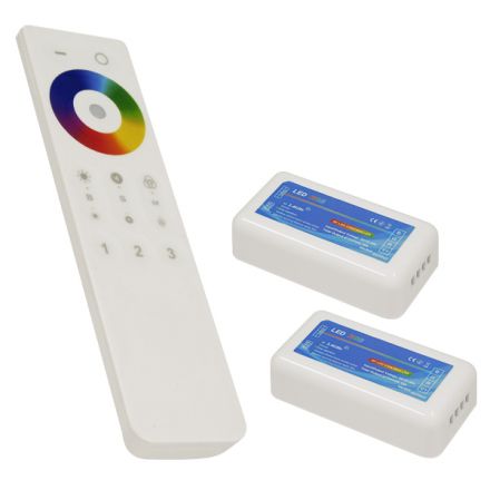 Ασύρματος LED RGB Controller με Χειριστήριο Αφής 2.4G RF για Δυο Group 12v (288w) - 24v (576w) DC 