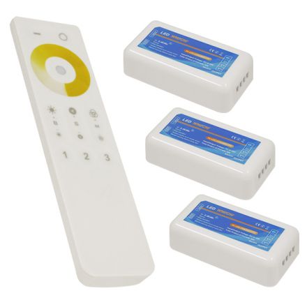 Ασύρματο LED Dimmer με Χειριστήριο Αφής 2.4G RF CCT 2 Χρωμάτων για Τρια Groups 12v (432w) - 24v (864w) DC 