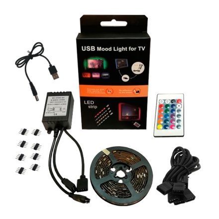 Πλήρες Κιτ Κρυφού Φωτισμού RGB με USB για Τηλεοράσεις και Τηλεχειριστήριο