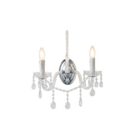Απλίκα Τοίχου Μέταλλο-Γυαλί 2xE14 ΜΑΧ 15W 330X425mm Μεταλλικό Arte Illumina KRISTALLO
