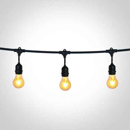 Γιρλάντα Φωτισμού LED x15 E27 Μαύρο 100-240V IP44 850cm