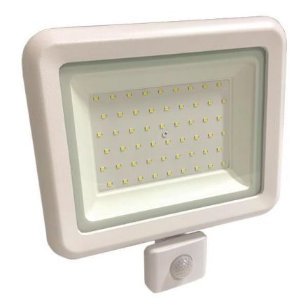 Προβολεας LED 50W Smd Με Περιστρεφομενο Ανιχνευτη Κινησης Λευκος IP44 6500K Plus