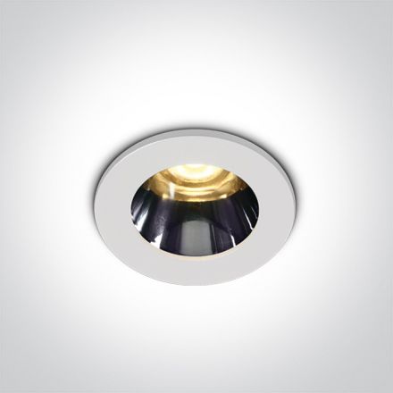 Στρογγυλό Χωνευτό Σποτ LED 3W 3000K Αλουμίνιο 230V Λευκό