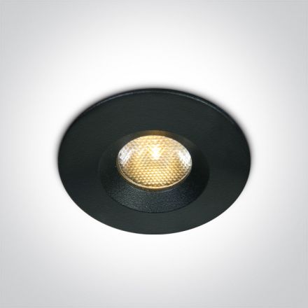 Χωνευτό Σποτ COB LED 3W 3000K Αλουμίνιο Μαύρο IP65