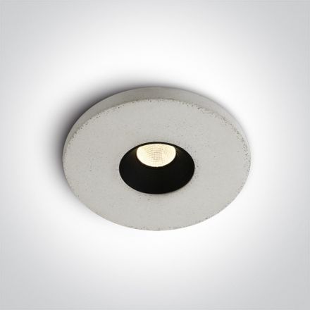 One Light Στρογγυλό Χωνευτό Spot LED 4.5W 3000K Τσιμέντο Dark Light