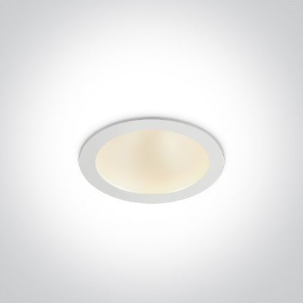 One Light Χωνευτό COB LED Spot 5W 3000K 100° Die Cast Λευκό IP53 230V Dimmable