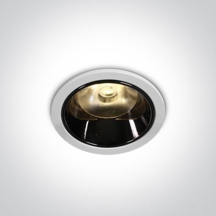 Χωνευτό Σποτ COB LED 6W 3000K Die Cast 230V Λευκό/Dark Chrome Reflector