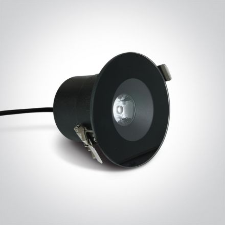 One Light Χωνευτό Σποτ COB LED 6W 3000K Αλουμίνιο/Γυαλί 100-240V Μαύρο IP65