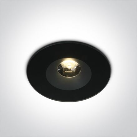 Χωνευτό Σποτ COB LED 6W 3000K Αλουμίνιο/Γυαλί 100-240V Μαύρο IP65