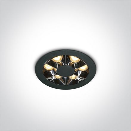 Χωνευτό Σποτ LED 6W Round Mirror Αλουμίνιο Μαύρο Dark Light
