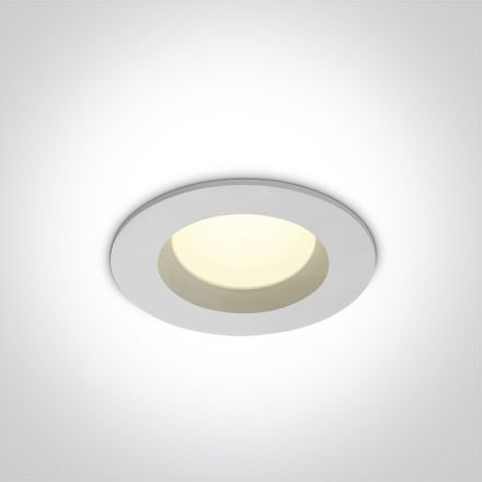 One Light Στρογγυλό Χωνευτό LED Spot 7W SMD 4000K 90° Die Cast Λευκό IP54 230V