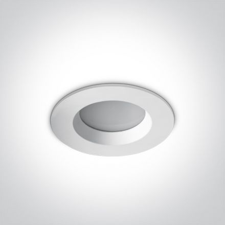 One Light Στρογγυλό Χωνευτό LED Spot 7W SMD 3000K 90° Die Cast Λευκό IP54 230V