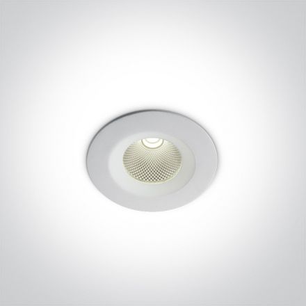 One Light Χωνευτό COB LED Spot 7W 4000K 60° Die Cast Λευκό IP20 230V