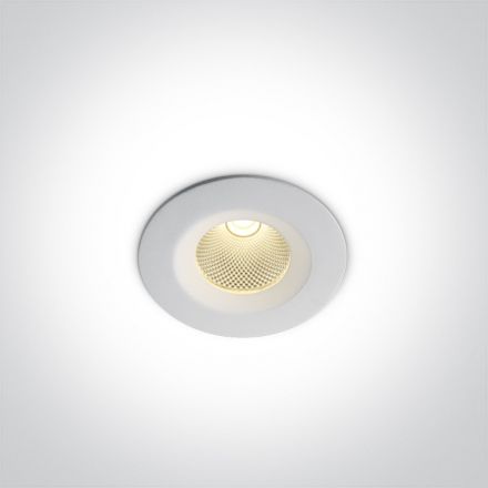 Χωνευτό COB LED Spot 7W 3000K 60° Die Cast Λευκό IP20 230V