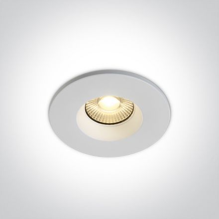 One Light Χωνευτό Σποτ LED 7W Dimmable Μέταλλο/Πλαστικό Fire Rated Λευκό IP65